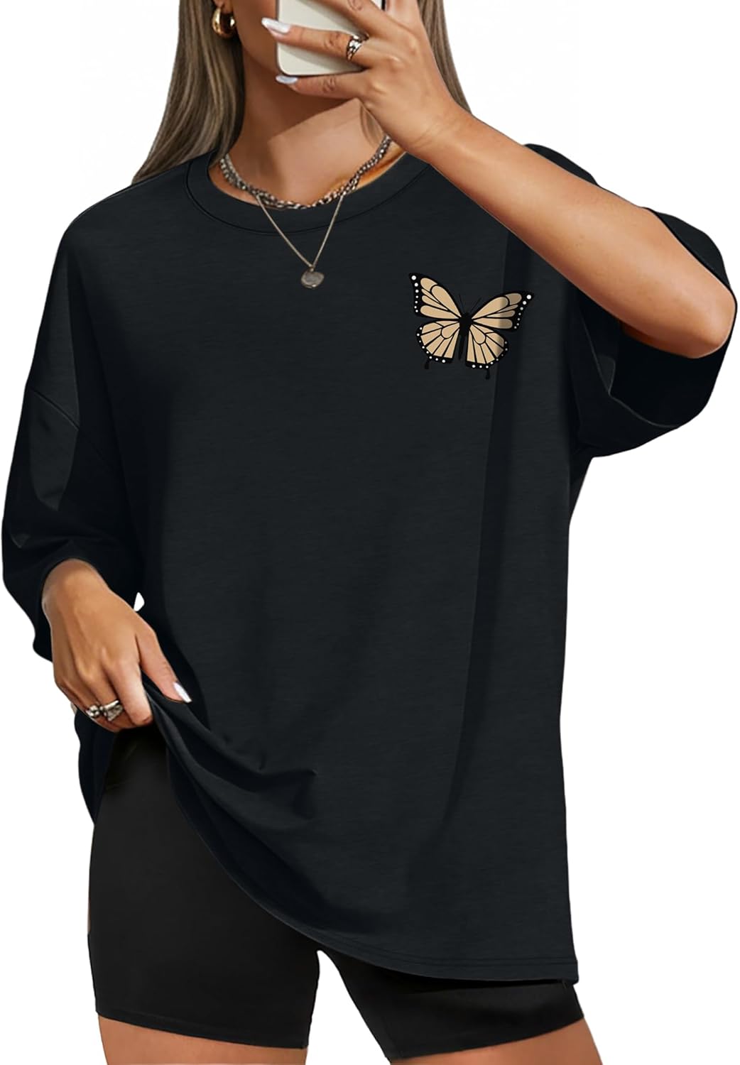 WIHOLL Oversized Tshirts for Women Summer Crew Neck Short Sleeve Graphic Tees Casual Loose Fit Workout Tops 2026