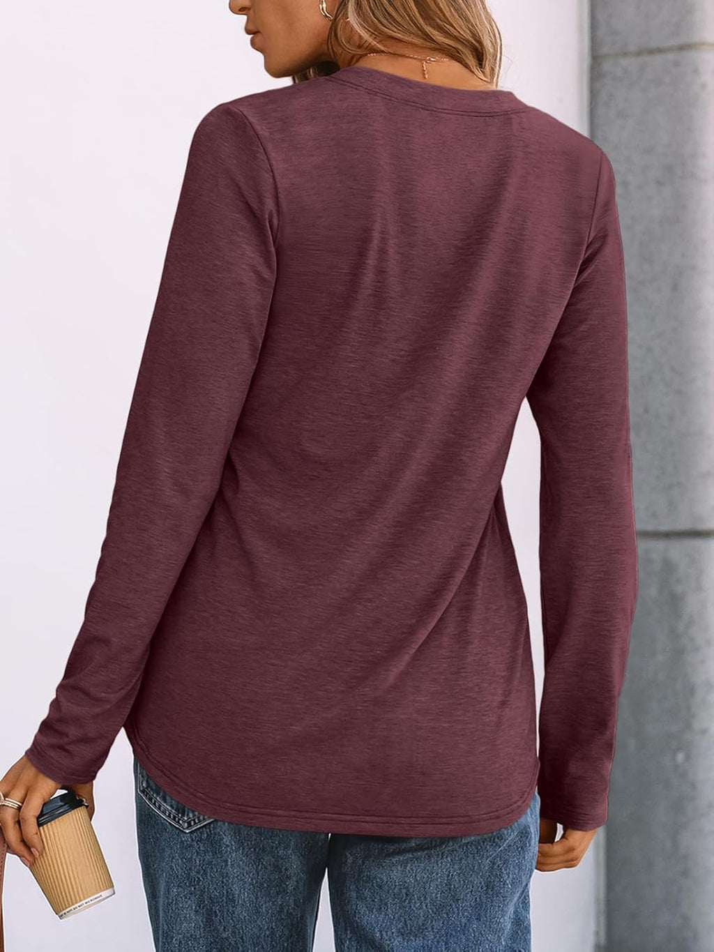 AUTOMET Women's Long Sleeve Shirts 2025 Fall Fashion Dressy Casual Tops Trendy Henley Blouses Cute Work Outfits Clothes