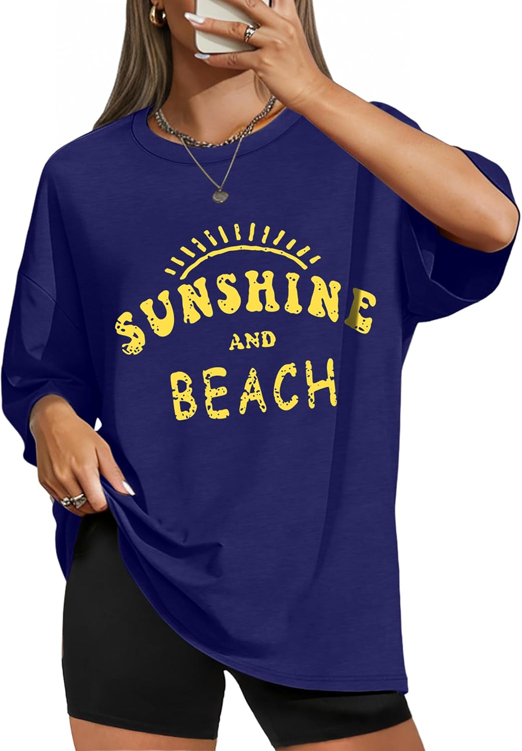 WIHOLL Oversized Tshirts for Women Summer Crew Neck Short Sleeve Graphic Tees Casual Loose Fit Workout Tops 2026