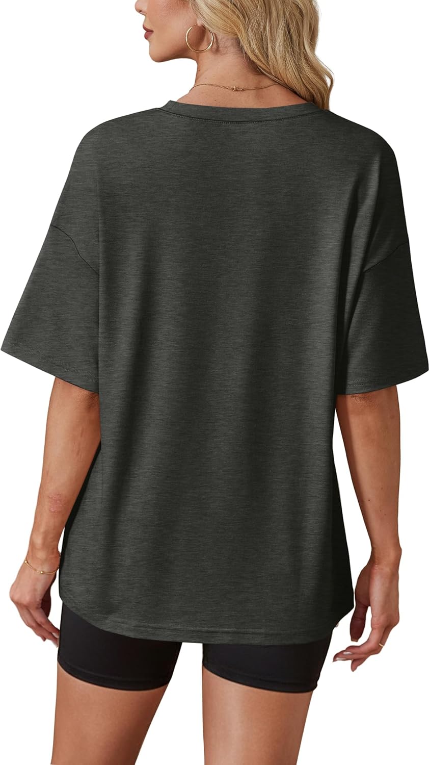 WIHOLL Oversized Tshirts for Women Summer Crew Neck Short Sleeve Graphic Tees Casual Loose Fit Workout Tops 2026