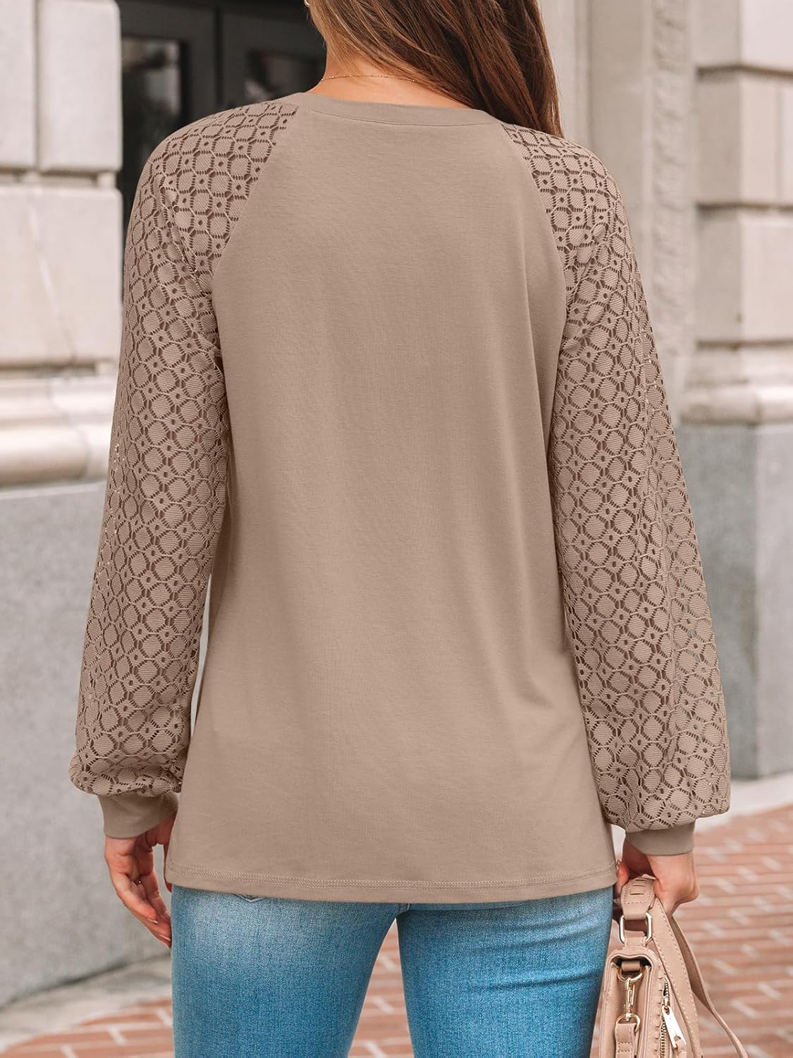 AUTOMET Womens Long Sleeve Shirts Pleated Lace Tops Fall Fashion Outfits Business Casual Blouses