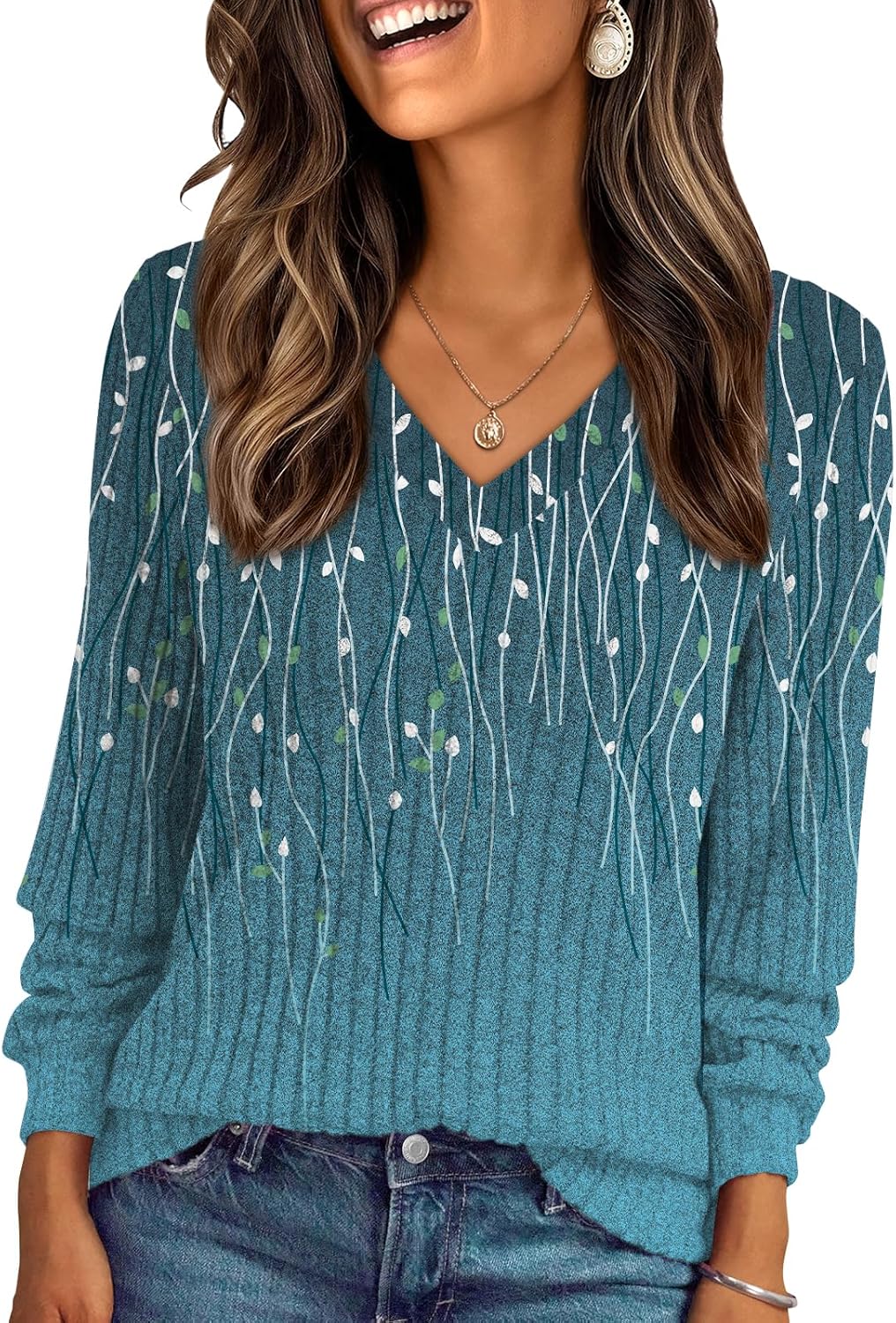 AUTOMET Womens V Neck Long Sleeve Shirt Fall Fashion Tops Tunic Dressy Casual Sweater Clothes Cute Trendy Work Outfits 2026