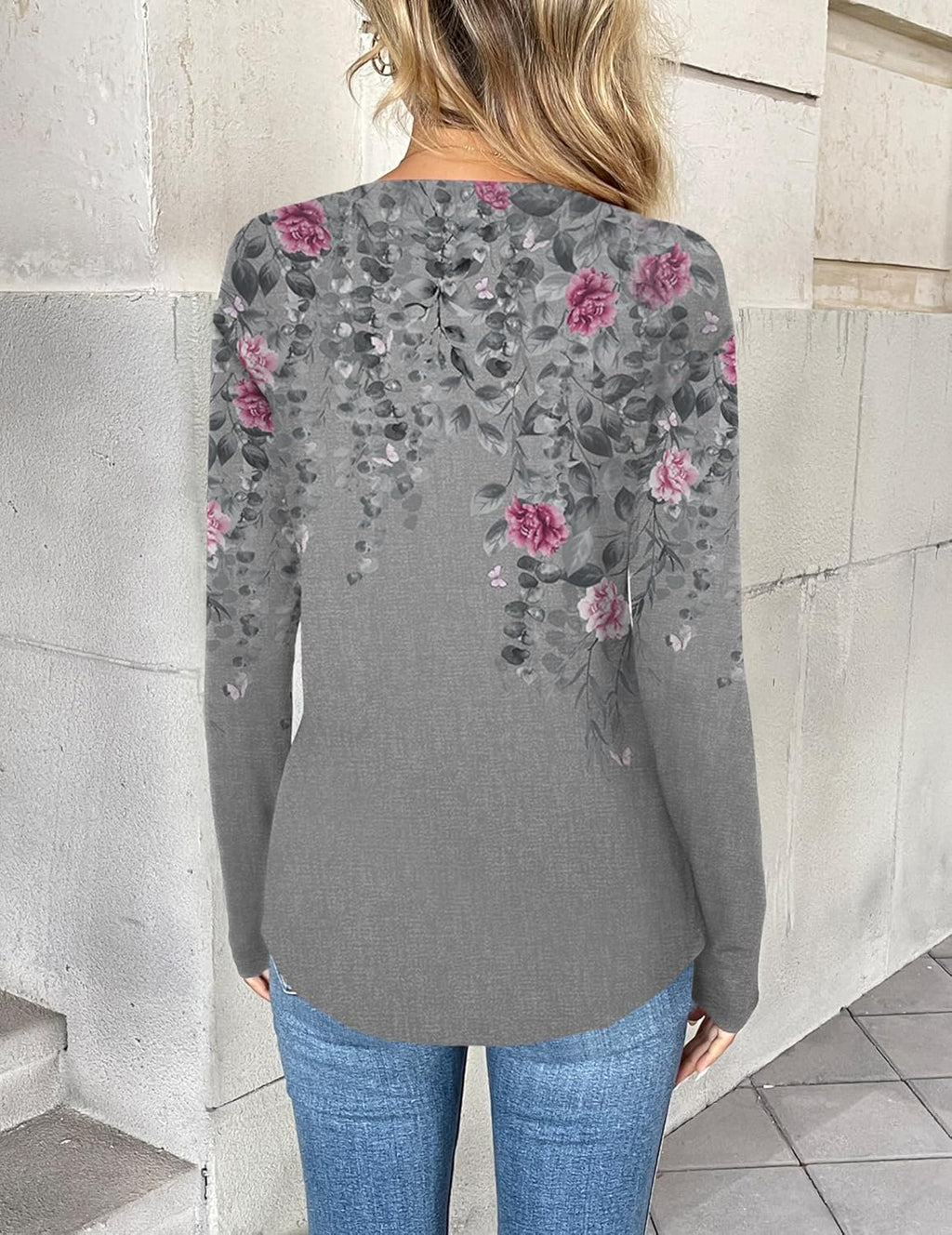 Zeagoo Women Long Sleeve Tops Dressy Casual V Neck Tshirts Basics Tee 2025 Fall Trendy Clothes S-2XL