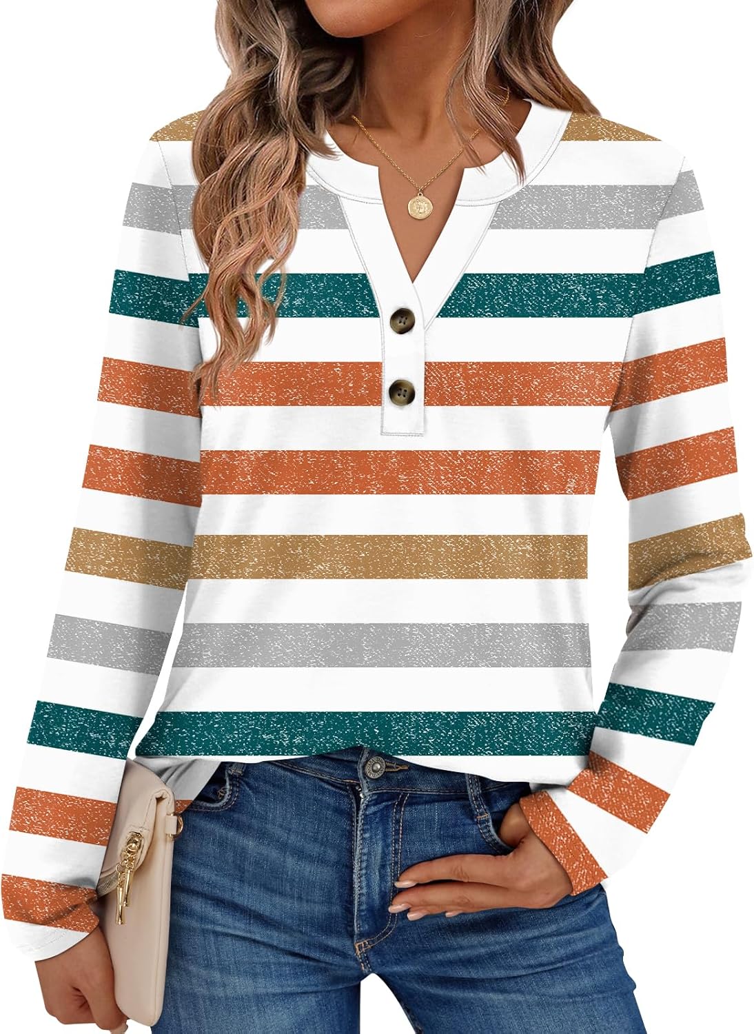 AUTOMET Women's Long Sleeve Shirts 2025 Fall Fashion Dressy Casual Tops Trendy Henley Blouses Cute Work Outfits Clothes