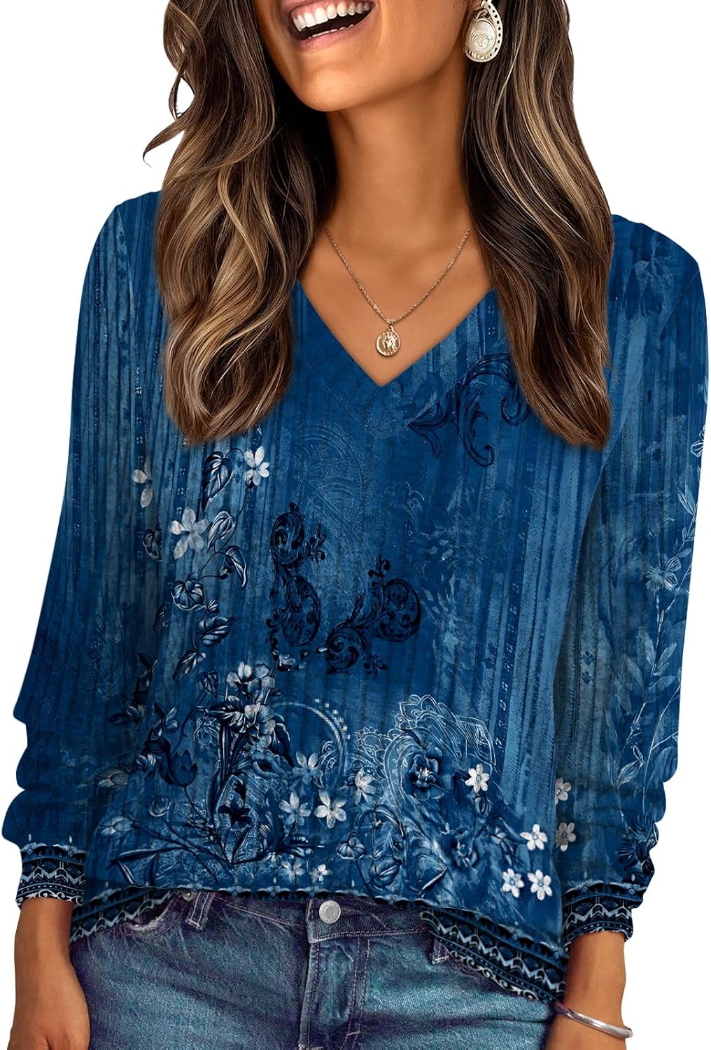 AUTOMET Womens V Neck Long Sleeve Shirt Fall Fashion Tops Tunic Dressy Casual Sweater Clothes Cute Trendy Work Outfits 2026