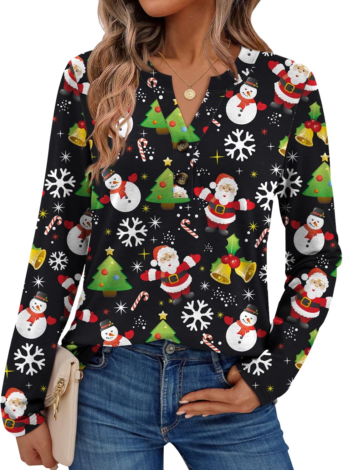 AUTOMET Women's Long Sleeve Shirts 2025 Fall Fashion Dressy Casual Tops Trendy Henley Blouses Cute Work Outfits Clothes