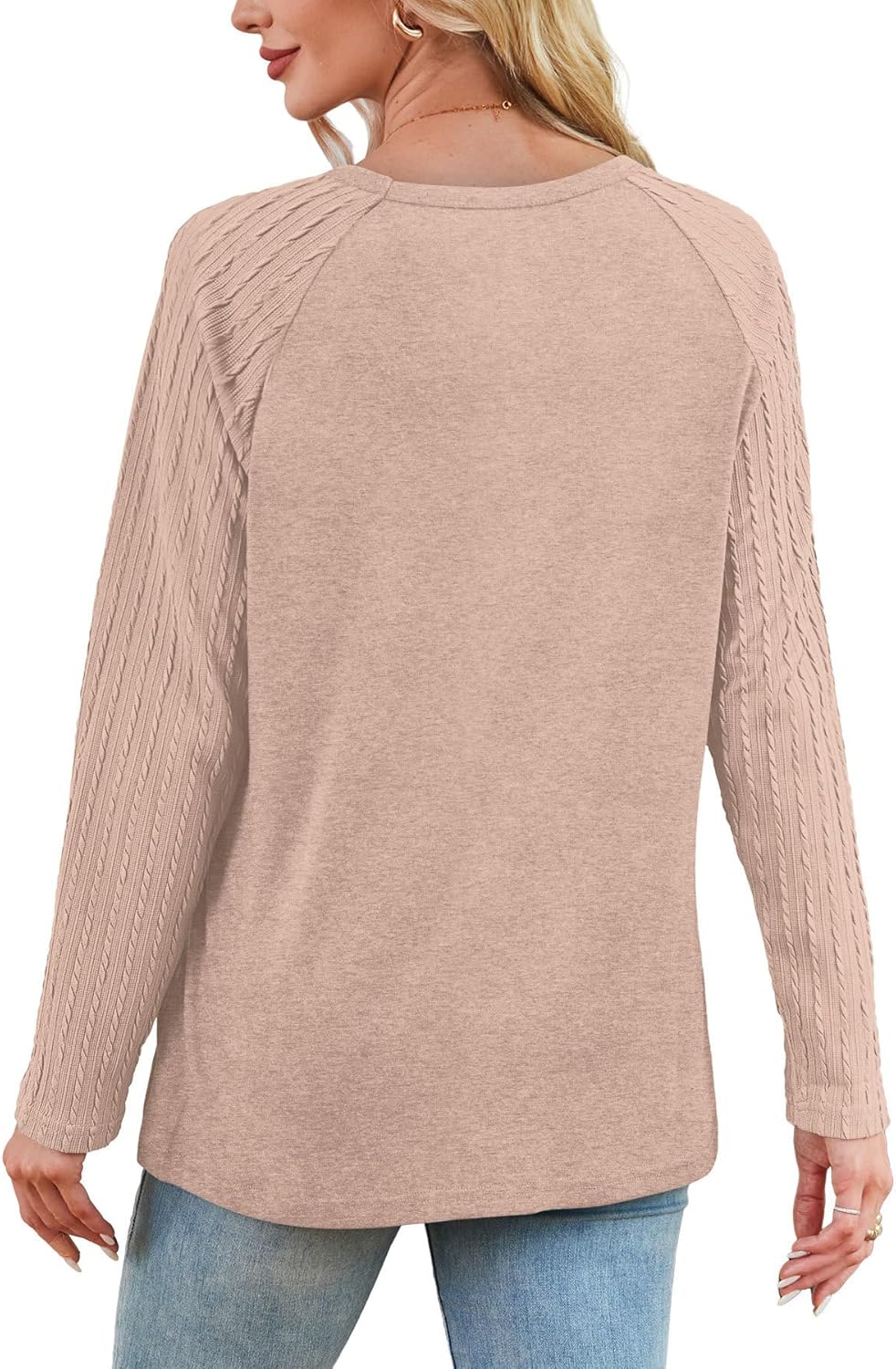 OFEEFAN Long Sleeve Shirts for Womens Fall Fashion 2025 Crewneck Oversized Sweatshirt Tunic Tops to Wear with Leggings